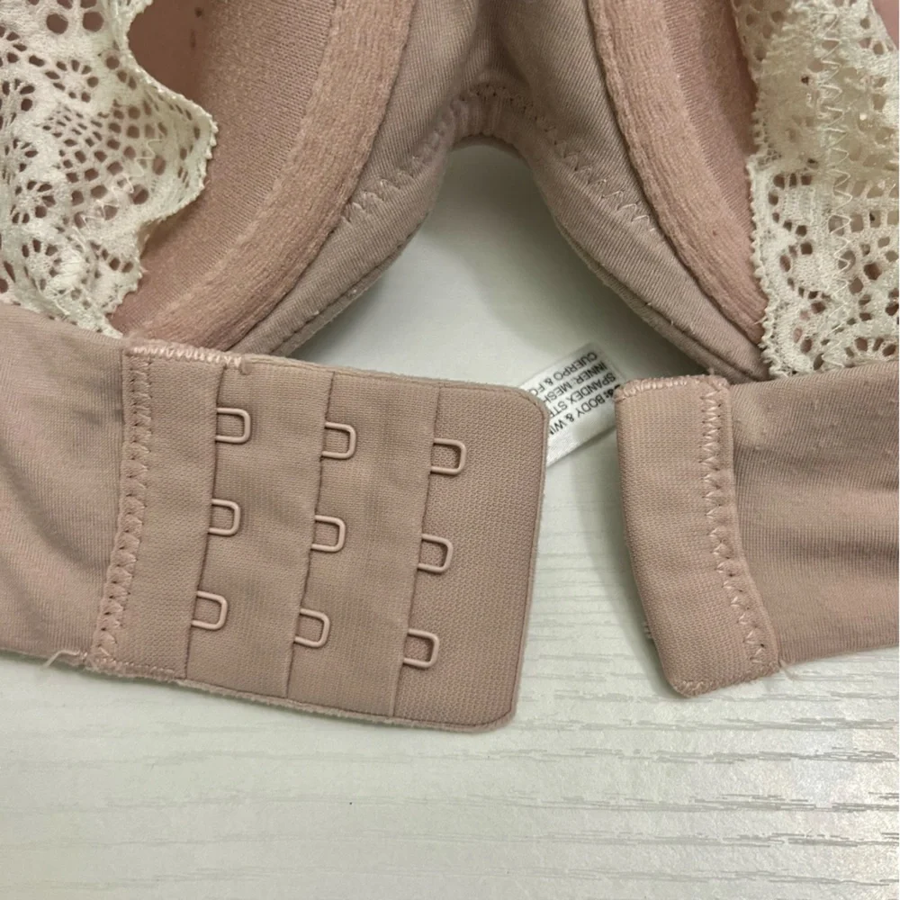 SOMA Embraceable FC Geo Lace Racerback Blush Pink & Cream Bra Size 34DD - Picture 6 of 12